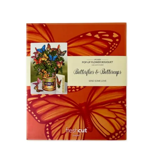 Pop-Up Flower Bouquet Card: Butterflies & Buttercups - Image 4