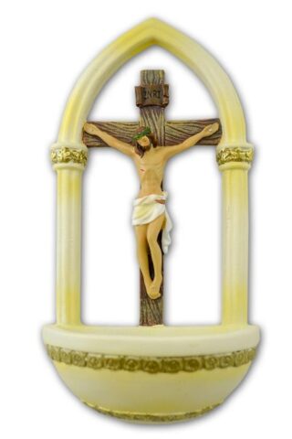 089945503043 Florentine Style Crucifix Holy Water Fountain