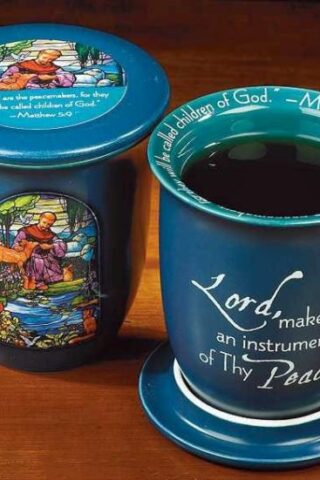 095177564721 Saint Francis Grace Outpoured Mug And Coaster Set