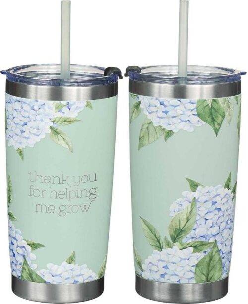 1220000370531 Helping Me Grow Hydrangea Travel Tumbler