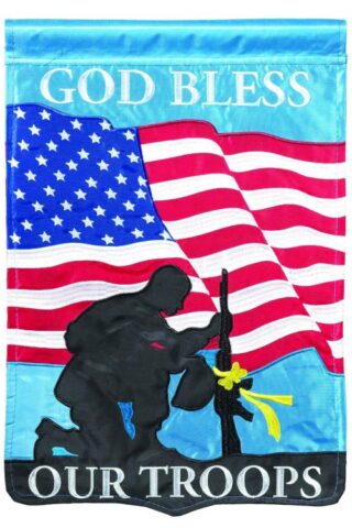 603799101929 God Bless Our Troops Garden Flag