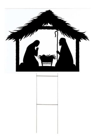 603799143585 Holy Family Silhouette Yard Sign