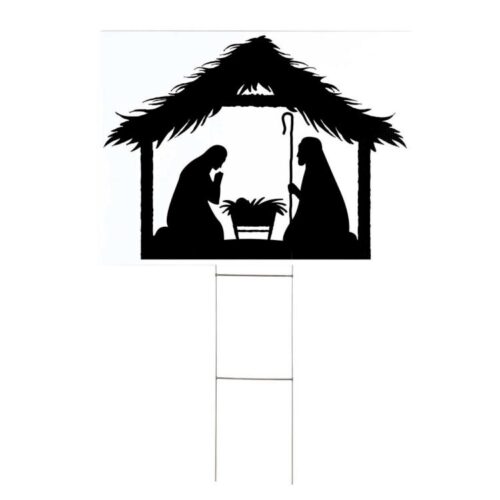 603799143585 Holy Family Silhouette Yard Sign