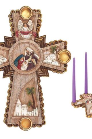 603799210492 Nativity Advent Cross Candle Holder