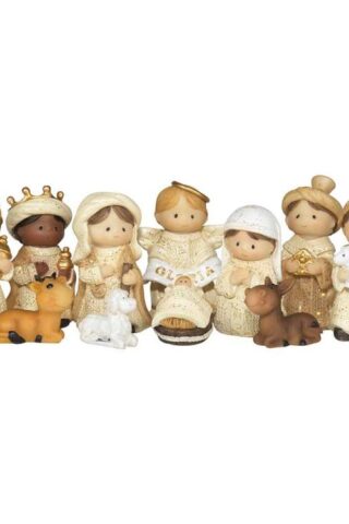 603799331760 Childrens Nativity Figures With Gold Glitter