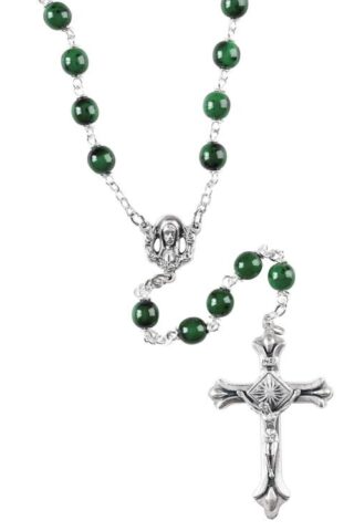 714611135821 Emerald Faux Marble Beads (Rosary)