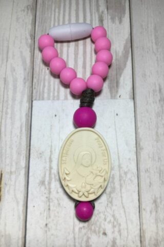 731132305021 Pink And Magenta Saint Therese Saint Zelie And Saint Louis Mini Decade (Rosary)