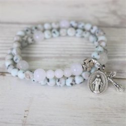 731132307131 White Life Rox Rosary (Medium Bracelet/Wristband)