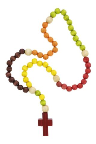 089945321203 Wood Beaded Childrens Rosary (Large)