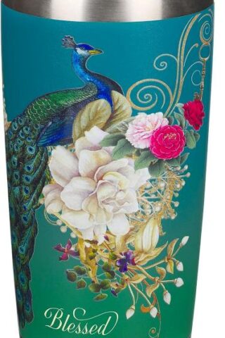 1220000322820 Blessed Blue Peacock Stainless Steel Travel Tumbler