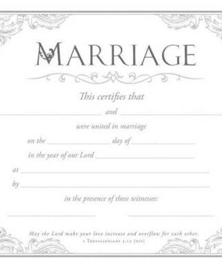 730817355627 Marriage Certificate Pack Of 6