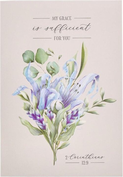 6006937160781 My Grace Is Sufficient Notepad Floral 2 Corinthians 12:9