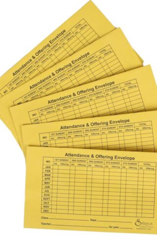 788200444212 Class Attendance And Offering Envelope 10 Pack