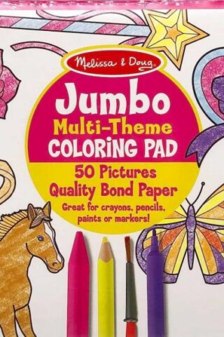 0000772042253 Jumbo Mulit Theme Coloring Pad Pink