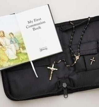 089945287585 Boy Communion Folder Set With Book Pin Rosary