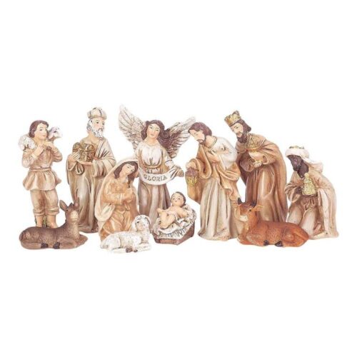 603799210256 Neutral Tone Small Nativity Figures