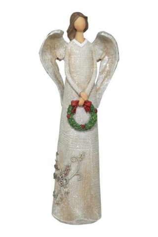 603799332514 Angel Holding Wreath (Figurine)