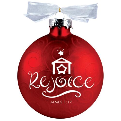 667665127673 Rejoice Swirl Glass Ball (Ornament)