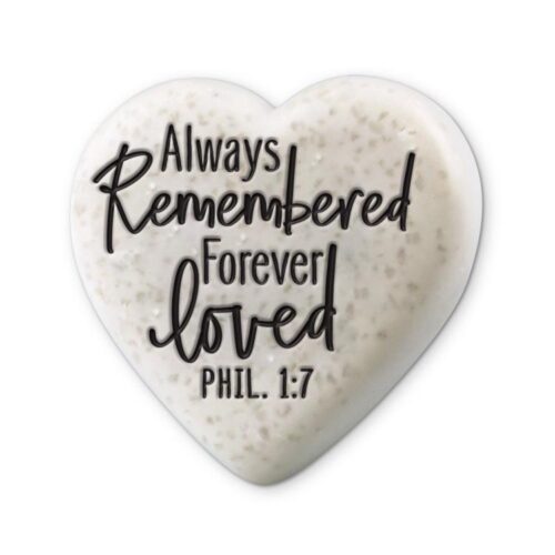 667665407751 Always Remembered Forever Loved Heart Stone