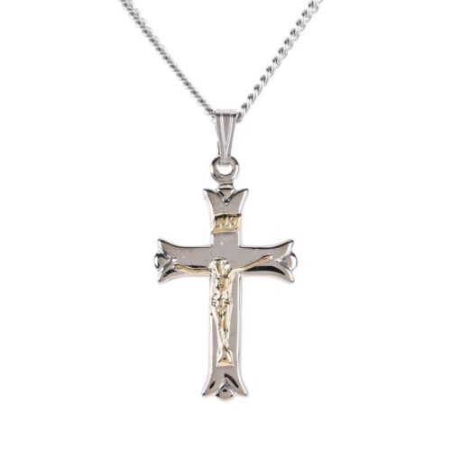 714611136606 2 Tone Fleuree Crucifix