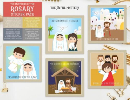 7426842715620 Mysteries Of The Rosary Sticker Set Set Of 20