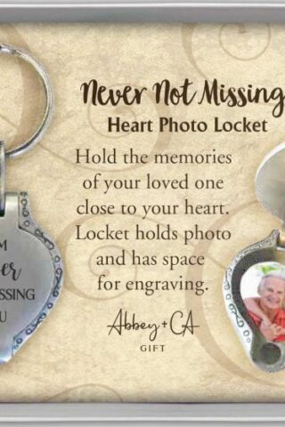 785525304306 Never Not Missing You Photo Heart Locket Key Ring