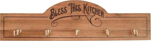 785525310833 Bless This Kitchen Wall Utensil Holder With 5 Hooks