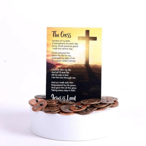 788200563173 Penny With Cut Out Cross With Salvation Card Pk Of 50