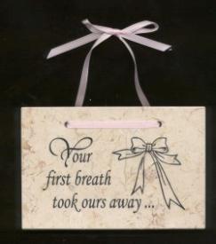 818976006113 Your First Breath Baby Girl (Plaque)