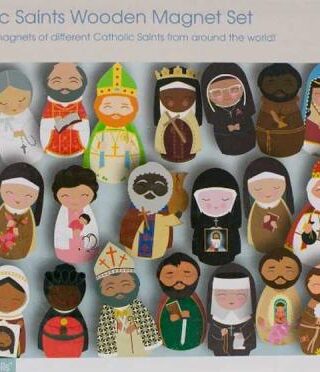 850042028148 Catholic Saints Wooden Magnet Set