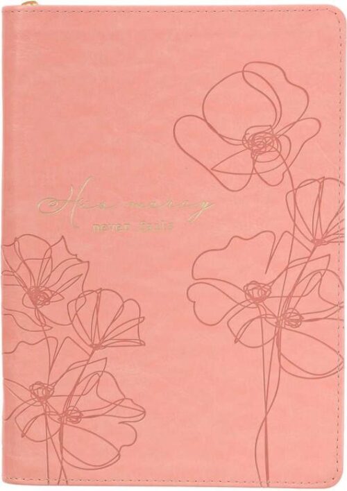 9781639521128 His Mercy Never Fails Journal With Zipper Closure