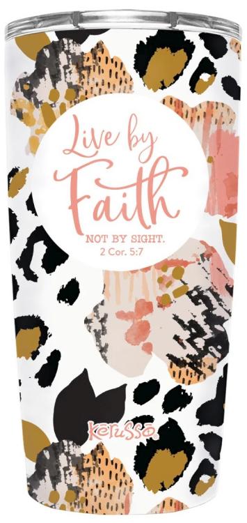 612978600245 Live By Faith Stainless Steel Tumbler