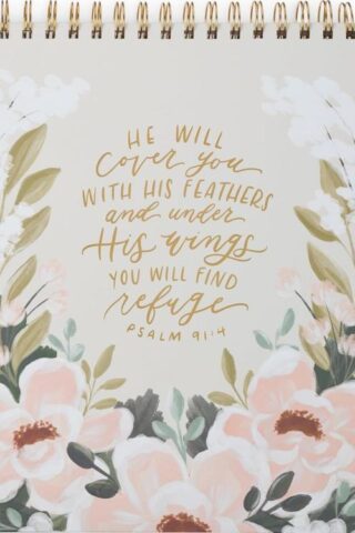 9781639528738 Under His Wings Psalm 91:4 Green Floral Spiral Notepad