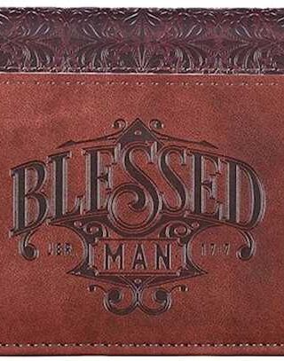 1220000133860 Checkbook Cover Brown Blessed Man