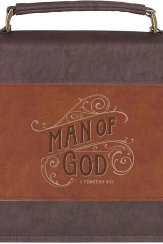 1220000326309 Classic Premium Vegan Leather Inspirational Bible Cover for Men: Man of God Enco