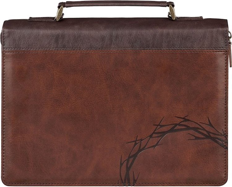 1220000720015 Premium Vegan Leather Inspirational Bible Cover for Men & Women: Debossed Crown