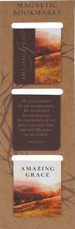 1220000720183 Amazing Grace Die Cut Magnetic Bookmark Set Isaiah 53:3