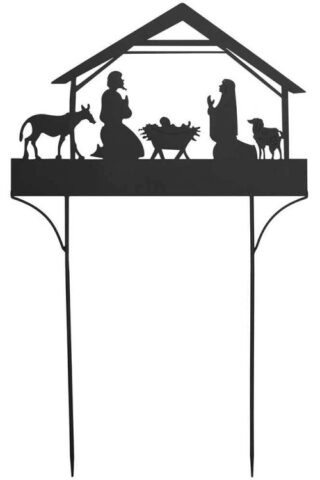 603799522762 Manger Scene Silhouette Yard Sign