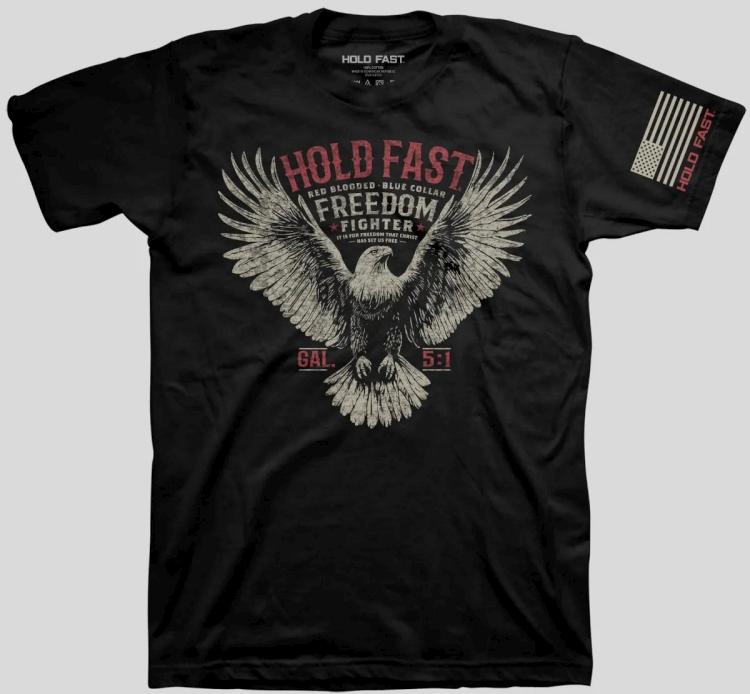 612978657393 Hold Fast Freedom Fighter Eagle (2XL T-Shirt)