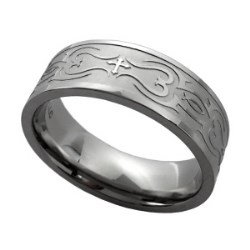651263034587 Thorns And Ichthus Engraved (Size 13 Ring)