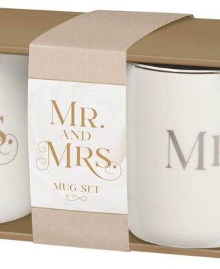 1220000327443 Inspirational Novelty Ceramic Coffee & Tea Mug Set for Husbands & Wives: Mr. & M