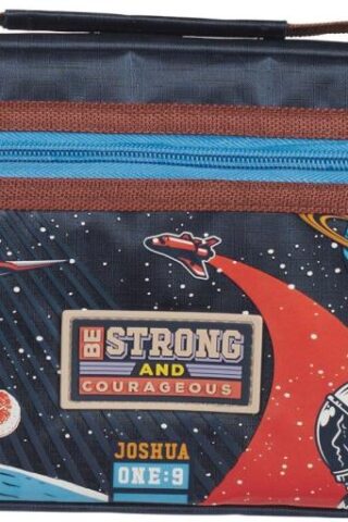 6006937170674 Fashion Polyester Bible Cover for Boys & Girls: Be Strong Inspirational Scriptur