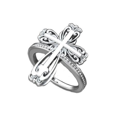 662187715360 Elegant Cross (Size 7 Ring)