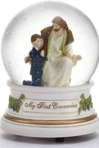 089945506457 Musical Boy With Jesus Communion Glitterdome