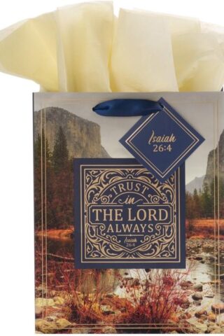1220000137349 Blue/Gold Gift Bag w/Tissue Paper: Trust In The Lord Always - Isa. 26:4