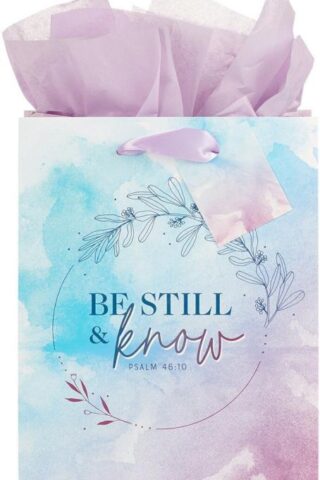 1220000139442 Men/Women Watercolor Gift Bag Set w/Card Be Still & Know Ps. 46:10