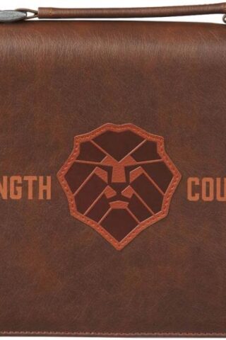 1220000324107 Classic Vegan Leather Bible Cover for Men & Boys: Strength & Courage Encouraging