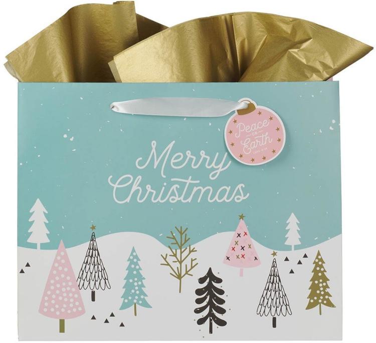 1220000325418 Large Landscape Inspirational Scripture Holiday Gift Bag