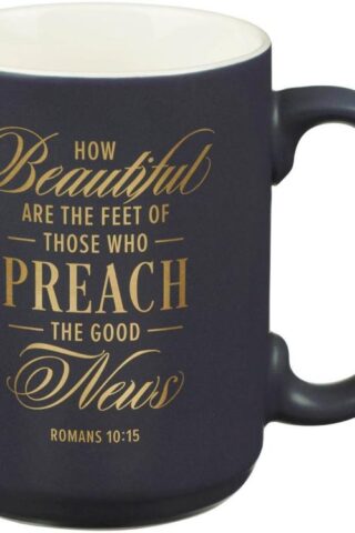 1220000325807 Large Matted Ceramic Coffee & Tea Mug for Pastors: Preach the Good News Golden I