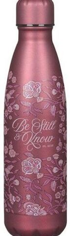1220000326231 Stainless Steel Double Wall Vacuum Insulated Women's Water Bottle: Be Still & Kn